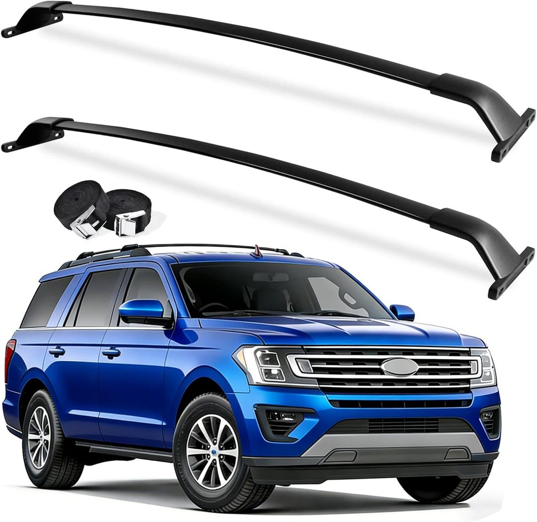 Zorik Roof Rack Cross Bars for Ford Expedition/Max 2018-2026 & Lincoln Navigator 2018-2024, 2.1mm Thickened Aluminum Crossbars, No-Drill Cargo Carrier for Kayak Luggage, Low Wind Noise, 2 Bonus Straps