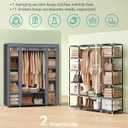 SONGMICS Closet Wardrobe, Portable Closet for Bedroom, Clothes Rail with Non-Woven Fabric Cover, Clothes Storage Organizer, 59 x 17.7 x 69 Inches, 12 Compartments, Gray ULSF03G
