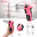 Hi-Spec Electric Screwdriver 27pc 3.6V Pink USB Small Power Screwdriver Set. Cordless & Rechargeable with Driver Bit Set