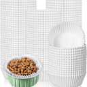1000 Pcs Disposable Cat Food Bowls Liners Pet Feeding Bowls Paper Liner for Small Dog Cat Plate Feedings Dish Wet Food Feeding Station (White)