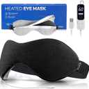 Ezona Heated Eye Mask, Warm Eye Compress Mask for Dry Eyes, USB Electric Eye Heating Pad with Temperature & Timer Control, Dry Eyes, Blepharitis, Sinus Migraine (Black)