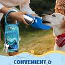 Toykee Portable Dog Water Bottle Carrier Bag for PupFlask 27oz - Travel Bottle Purse with Phone Pocket Strap, Pet Water Bottle Holder Cover Sling for Easy Walking Hiking (No Water Bottle) (Blue Marble)