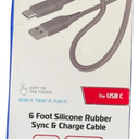 ZGear USB-C Cable - 6 Foot Silicone Rubber - Tangle Free - Sync & Charge