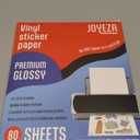 JOYEZA Premium Printable Vinyl Sticker Paper for Inkjet Printer - 80 Sheets Matte White Waterproof, Dries Quickly Vivid Colors, Holds Ink Well- Tear Resistant - Inkjet & Laser Printer