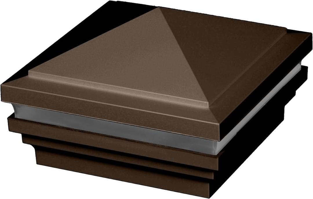 Fiberon 4x4 Pyramid Top Post Cap Halo Light - Simply Brown