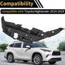 Radiator Support Cover for Toyota Highlander 2014-2019 Front Upper Radiator Grille Support Cover No.532950E070 ABS Black