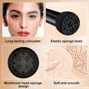 2Pcs Foundation for Older Women, Perfect for Light/Medium Complexions, Mushroom Head Air Cushion CC Cream, Cover up BB Cream for Mature Skin, Makeup Concealer Long Lasting Full Coverage