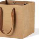 Kraft Paper Gift Bag Small Square Bottom Kraft Paper Bags with Handles (Natural Kraft, 8 x 8 x 8 in, 10 CT)