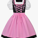 JerrisApparel Girl Dirndl Oktoberfest Costume Bavarian Beer Festival Dress Maid Apron Halloween Cosplay Outfits, L(10-12Y)