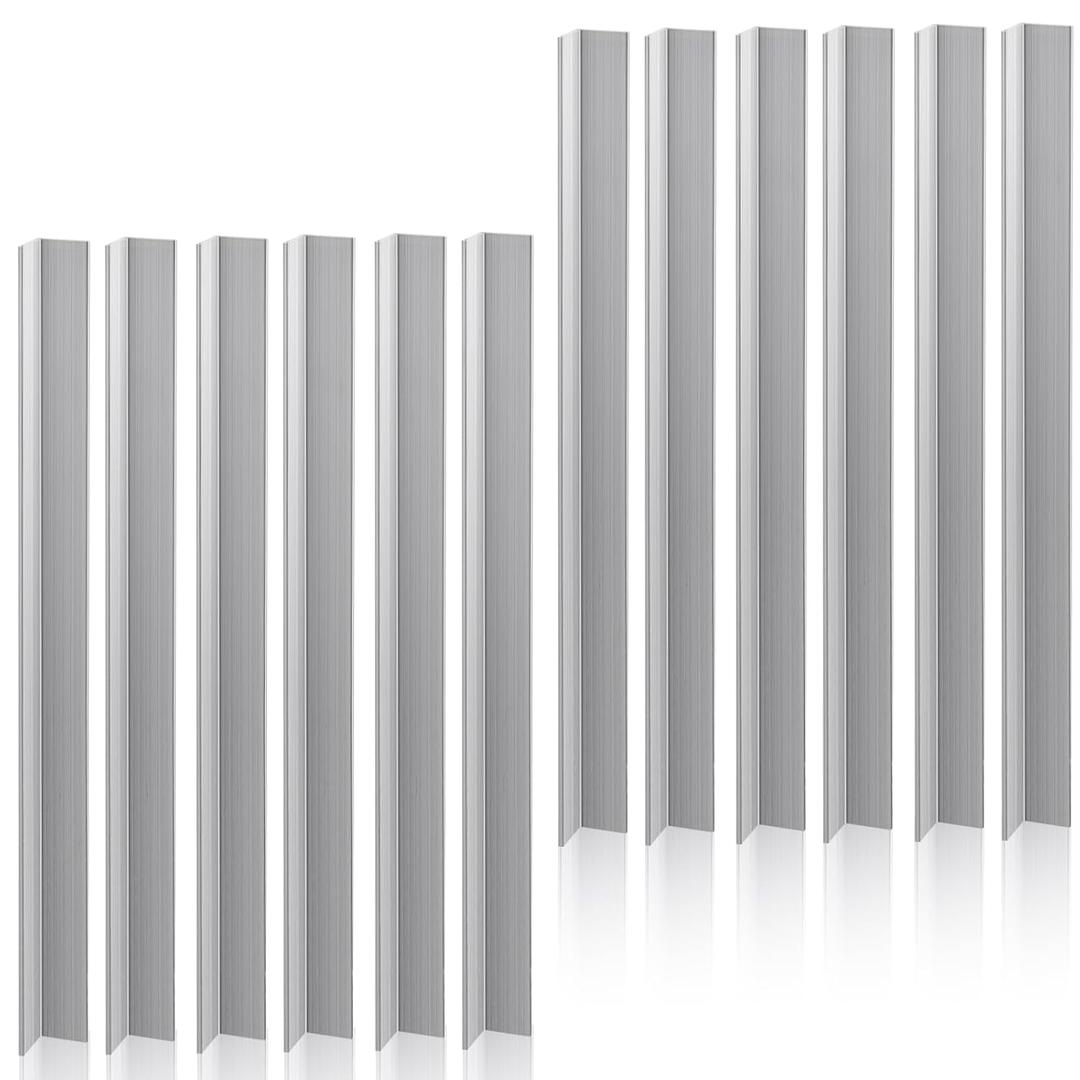 Blulu 12 Pcs 12" Long 1" x 1"x 1/8" Aluminum Angle 6063 Stock Angle Bar Aluminum Corner Trim, 1/8" Thick for Structural Railings Window Frames Roofs Corners