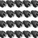 Treela 20 Pcs Extension Cord Plug Replacement Male Extension Cord Ends 125v 15a 2 Pole 3 Wire Male and Female Connector Straight Plug Replacement Compatible with Nema 5-15p 1875w