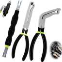 3PCS Electrical Disconnect Pliers Set,37960 Straight +37980 60 +13120 Electrical Disconnect Pliers for Cars,Carbon Steel Fuel Line Disconnect Tool Set, Connector Repairs for Mechanics and DIYers