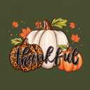 Thanksgiving Shirts for Women Thankful T-Shirt Fall Tee Tops (Green, XL)