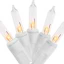 MULTI-SPARKING Christmas Lights 5Ft 10 Counts Classic Clear Incandescent Mini String Lights White Wire Warm White for Indoor and Outdoor Christmas Decorations, Non-Connectable