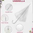 Clear Umbrellas for Rain Lightweight Windproof Large Clear Umbrella,Open Stick Umbrellas Fiberglass Frame Firm Durable Weddings,Graduation,Prom,Outdoor Events for Men and Women.