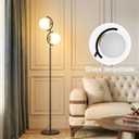 2-Light Globe Floor Lamp with Frosted Glass Shade, 3-Color Temperatures