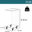 Acrylic Clear Movable End Table -26" h C-Shaped Modern Rolling Bedside/Sofa Side Table, Ideal for Bedroom and Living Room as a Snack Table, 12" D x 14" W x 26.36" H