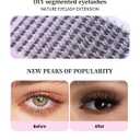 Invisible Band Lash Clusters Natural Lash Clusters Wispy Cluster Eyelash Extensions D Curl DIY Lash Extension 8-16mm Waterproof Soft Cluster Lashes 140pcs (Black, 8-16mm)