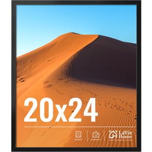 LaVie Home 20x24 Picture Frame for Wall Display, 20x24 Black Picture Frame with HD Plexiglas, 20 x 24 Poster Frame 1 Pack, Display Frame for Vertical or Horizontal, Classic Collection