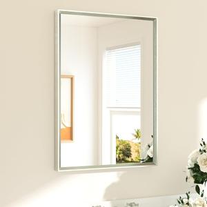 TETOTE Brushed Nickel Mirror 22" x 30" Rectangle Beveled Frame Bathroom Vanity Mirror for Over Sink Brushed Nickel, Tempered Glass, Stronger Frame, Modern Farmhouse Bedroom, Entryway