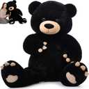 MorisMos Giant Teddy Bear Stuffed Animal 5Ft, 59'' Big Black Teddy Bear for Baby Shower Party Decoration, Large Black Stuffed Animal Gift for Kid Girl Boy Girlfriend Birthday Christmas Mother's Day, XX-Large