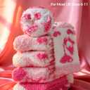 TEHOOK Warm & Cozy Gifts for Women, Fluffy Fuzzy Plush Sleeping Slipper Socks - Soft Warm Fabric (Pink)