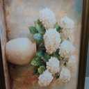 vineolect White Hydrangea Gold Framed Wall Art Vintage Floral Painting Floral Wall Art Cottagecore Nature Picture Shelf Decor Aesthetic Artwork Wall Decor for Living Room Bedroom Kitchen Bathroom 16''x24''