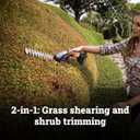 WORX Cordless Grass Shear & Shrub Trimmer, 20V with Extension Pole, WG801.4 | 20V 4" Grass Shear & 8" Shrub Trimmer blades; lightweight 2-lb; extension pole 2.0A battery & charger included; Power Share