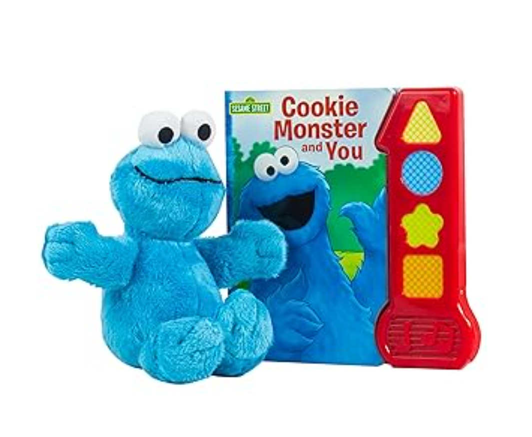 Sesame Street - Cookie Monster and You - Music Sound Book and Cookie Monster Plush - PI Kids