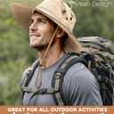 FURTALK Sun Hats for Men Fishing Hat UPF 80+ Foldable Wide Brim Outdoor Hiking Beach Summer Hats (Khaki)