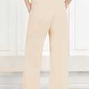 Bamans Dress Pants Wide Leg Work Business Office Casual Slacks Trousers for Curvy Women High Waisted Zipper with Pockets (Black, S)