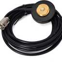 55mm Mini NMO Magnet Antenna Mobile Radio Base, Low Loss W/5M RG58 Coaxial Cable PL-259 Plug for Vehicle Car Truck CB/HF/VHF/UHF Magetic Antennas