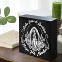 Our Lady of Guadalupe Wooden Signs Decor for Altar Living Room Bedroom Decoration Shelf, Religious Artwork for Farmhouse Decor, Gifts for Catholic Women Man -D07