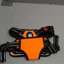 PHOEPET No Pull Dog Harness Medium Reflective Front Clip Vest with Handle,Adjustable 2 Metal Rings 3 Buckles,[Easy to Put on & Take Off](M, Orange)