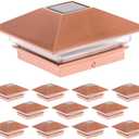 GreenLighting 12 Pack Gala Solar LED Post Lights Post Cap Slim Light for 4x4 Nominal Wood Posts and 4 x 4 PVC or Vinyl Posts (Copper)