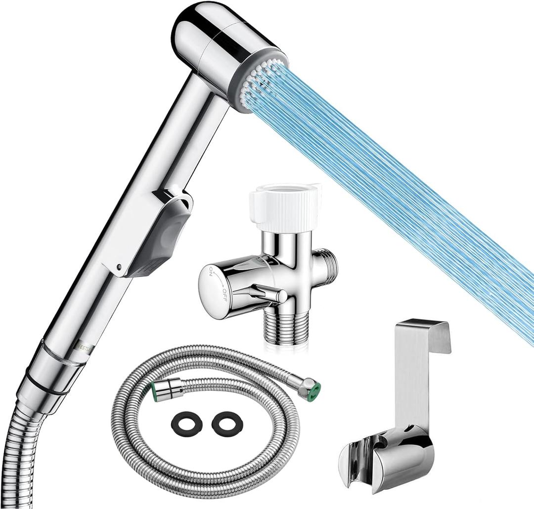 Handheld Bidet Sprayer for Toilet - Durable ABS Bathroom Jet for Feminine Hygiene, Baby Cloth Diaper Washer & Pet Bathing - Lightweight Toilet Attachment with Hose, Easy DIY Installation