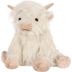 SUZZIPAD White Highland Cow Stuffed Animal, Microwave Plushies for Girls, Cute Warmer Plush Toy for Stress Relief, Gifts for Kids, Unscented