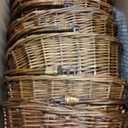 Barydat 6 Pcs Small Wicker Picnic Basket with Handle Flower Girl Baskets Oval Willow Woven Braided Gift Basket for Weddings Baby Shower Summer Home Garden Decor(12'' X 9'' X 5'',Brown)