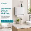 Paper Towel Dispenser Wall Mount: Keyless Knob Open - No-Drilling Adhesive Z Fold & Multifold Towels Holder, Easy Refill Compact Paper Towel Holder for Apartments & Small Spaces & RV