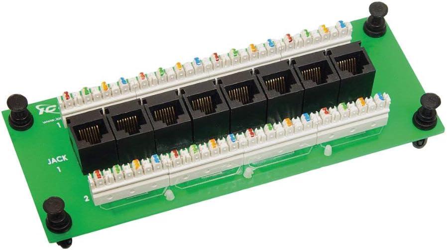 ICC CAT6 Ethernet Data Module, 8 Ports, UL Listed & PoE++ Rated, High-Performance Network Interface, Quick Push-Pin Mount, Fits 9", 14", and 28" Structured Wiring Enclosures