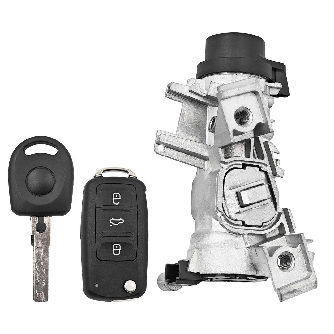1K0905851B Ignition Switch Lock Assembly with Intelligent Key Shell for Audi Q3 2015-2018, for VW EOS 2012-2016, for VW Golf 2011-2018, for VW GTI 2011-2018, ILA920 1131nc12919