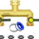 HQMPC 2 Way Hose Splitter Heavy Duty Water Splitter Outdoor 2 Way Strong HEX Nut Connect 3/4" GHT