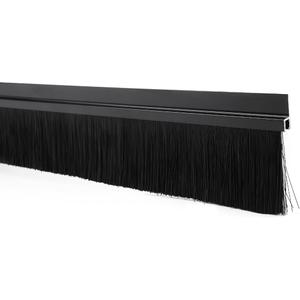 Uxcell Door Bottom Sweep H-Shape Aluminum Alloy Base with 2-inch Black Nylon Brush 39-inch x 2.8-inch