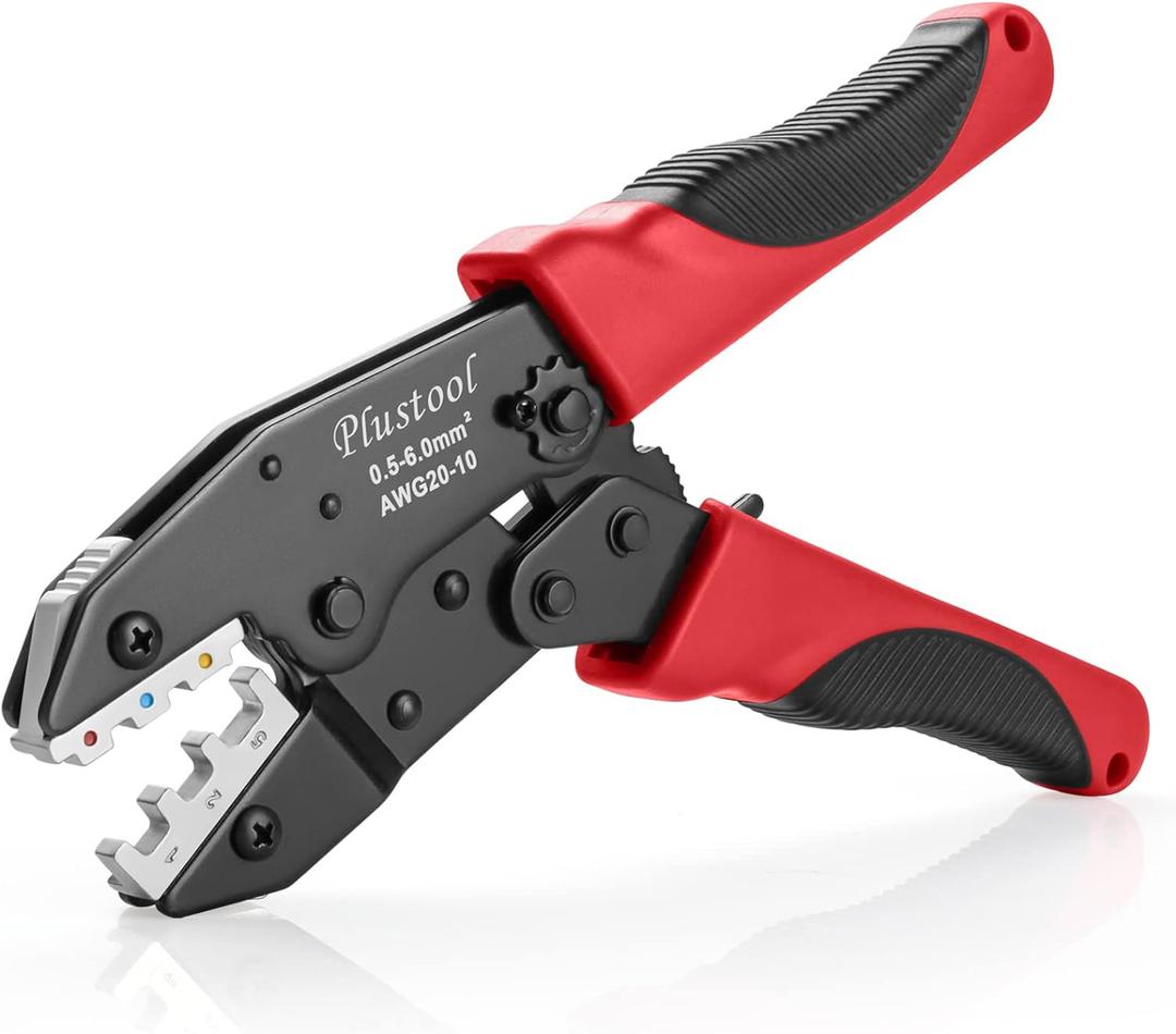 Crimping Tool for Heat Shrink Connectors AWG22-10, Ratcheting Wire Terminal Crimper - Crimping Pliers - Electrical Crimping Tool