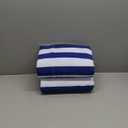 LANE LINEN 100% Cotton Beach Towel - 2 Pack Beach Towels Oversized, Cabana Stripe Large Beach Towel, Soft & Quick Dry Pool Towels, Beach Essentials for Women, Quick Dry Towel (36" x 72) - Blue