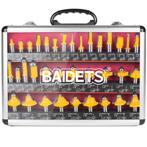 Router Bits Set 1/2 Shank - BAIDETS 35 PCS Router Bit Made of 45# Carbon Steel C3 Alloy Blade for Professional and Beginners Carpenter Woodworking Projects, Model: BRT1235R