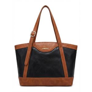 LuxeBold Tote Bag for Women Shoulder Purses and Handbags Top Handle Work Bag Satchel Hobo Purse (Black)