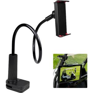 Golf Cart Tablet Holder, Length Adjustable/360 Rotatable Golf Cart Pole Stand Clamp for iPad Pro 11 12.9, Galaxy Tab, 4-12.9'' Devices, Heavy Duty Golf Tablet Phone Mount, Square Clip