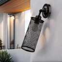 Minimalist Desk Lamp, Black Metal Light Fixture, Easy to Install, Weather-Resistant Porch & Patio Table Lamp, Modern Lamp