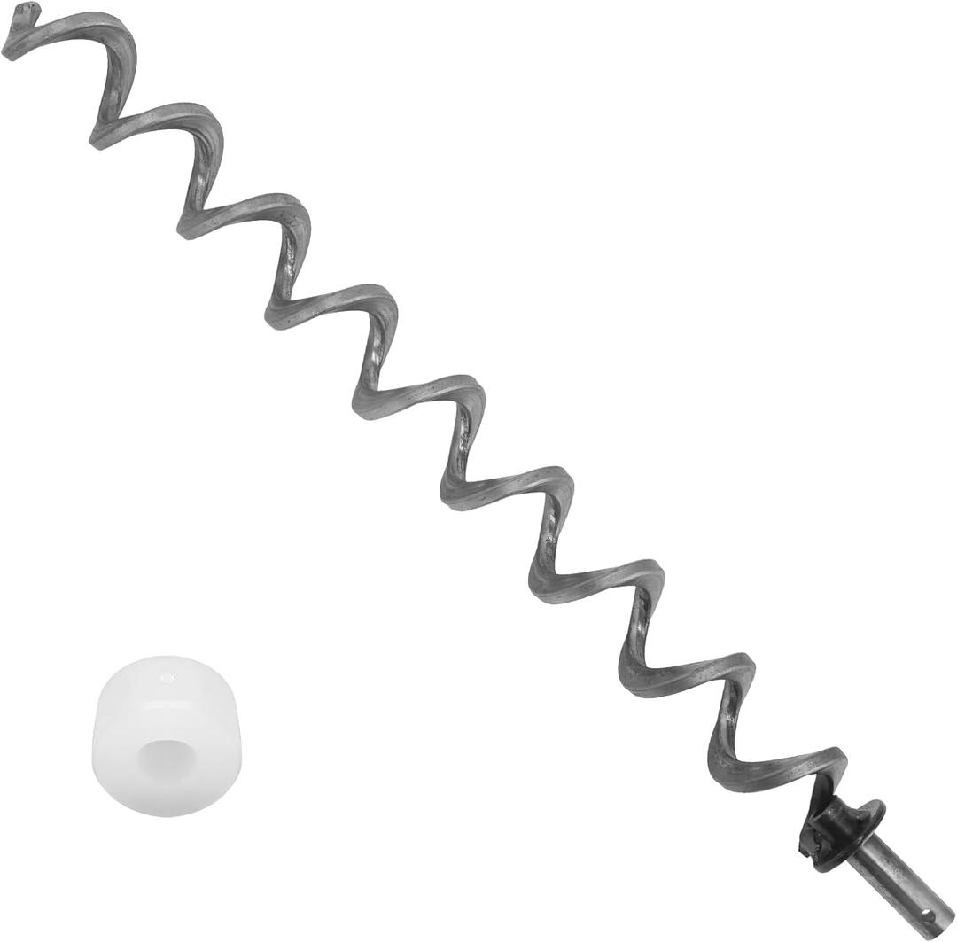 Auger Shaft Push Rod and Auger Motor Brushing Replacement for Traeger & Camp Chef Grill, 17 Inch Igniter Auger Shaft Feeder Replacement and Auger Bushing Replacement for Traeger